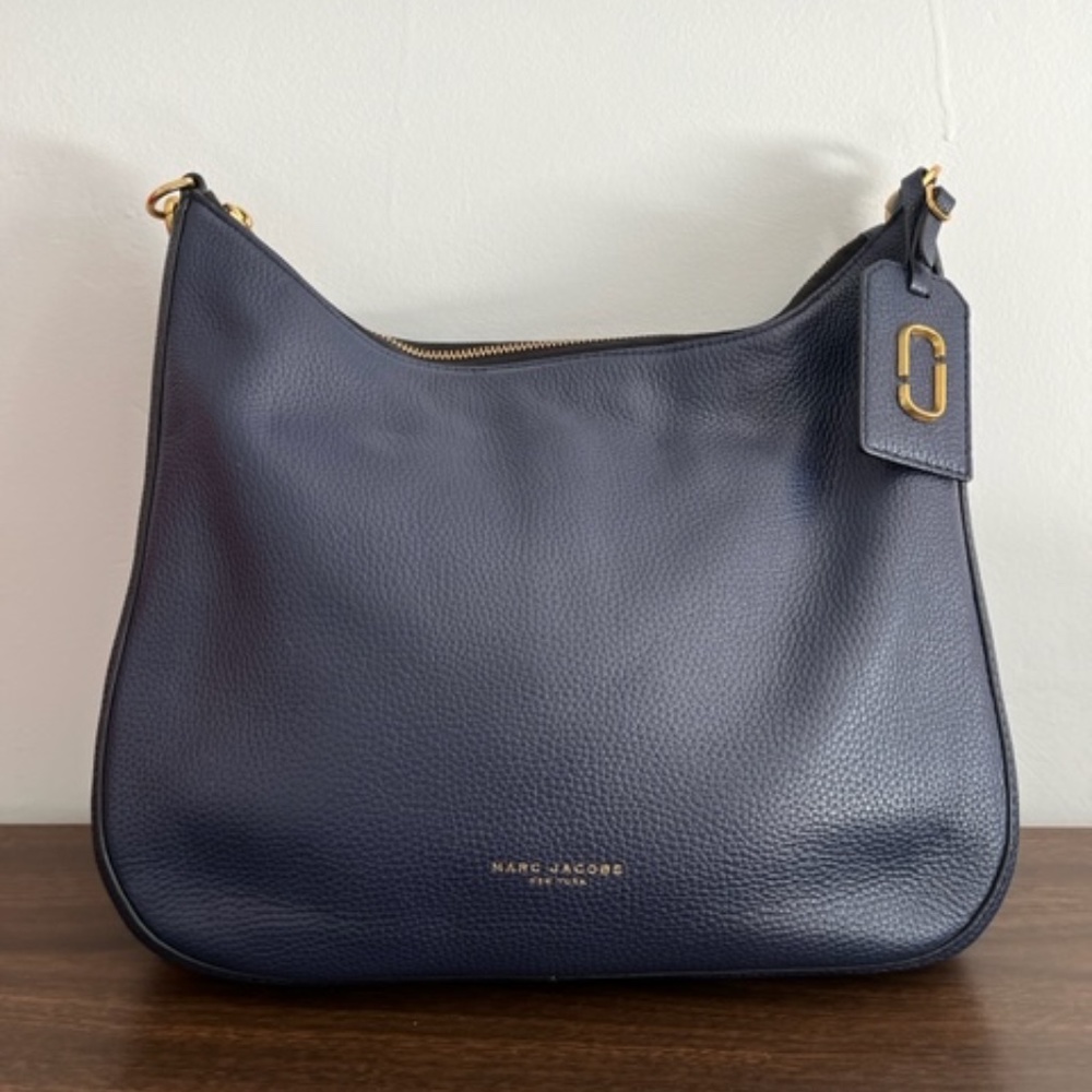 Marc Jacobs Navy Blue Leather Hobo Bag